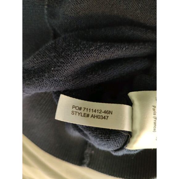 Men's Lacoste Navy Blue Cotton V-Neck Knit Long Sleeve Sweater Size 8 3XL - Picture 6 of 7